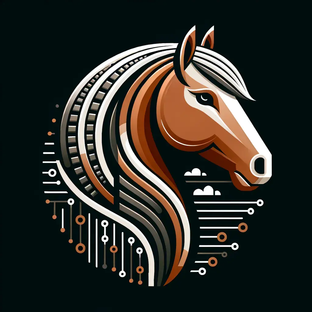 科技風線條馬頭插畫